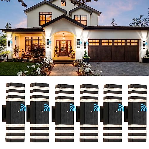 6 Pack Outdoor Porch Light Fixture Dusk to Dawn Black Exterior Wall Lights (6 Count)