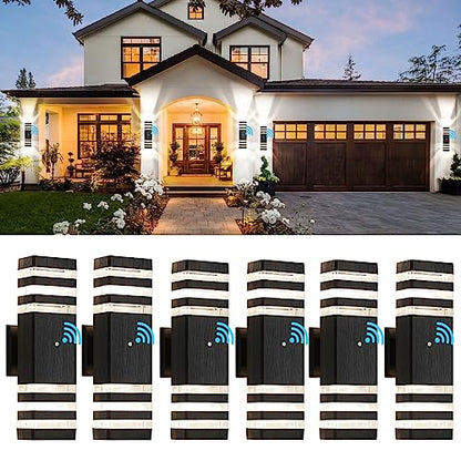 6 Pack Outdoor Porch Light Fixture Dusk to Dawn Black Exterior Wall Lights (6 Count)