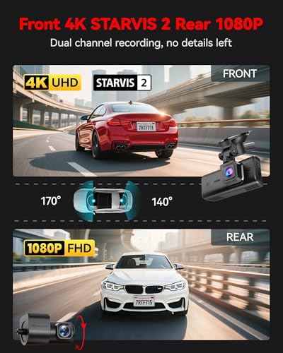4K STARVIS 2 Dashcam Front Rear