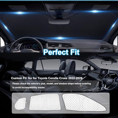 8pcs Thicken Full Window Sun Shades for Toyota Corolla Cross 2022