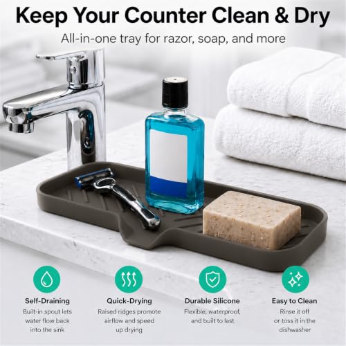Silicone Soap Dish with Drain Spout