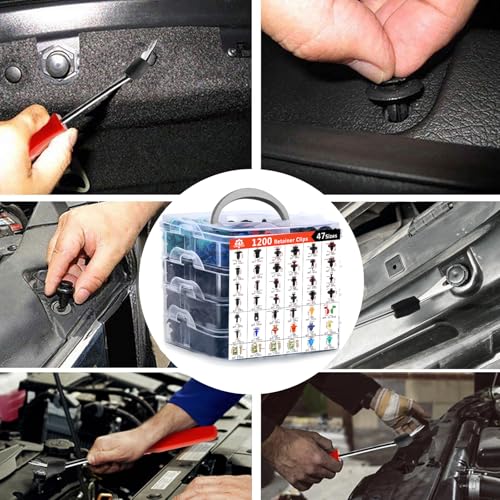 1351PCS Car Retainer Clip Assortment Kit 42 Most Popular Sizes (1351 Count)
