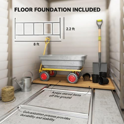 4.6' x 9' Steel Outdoor Storage Shed Waterproof Lean