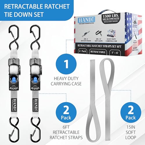USA Based Retractable Ratchet Straps (2 Count)
