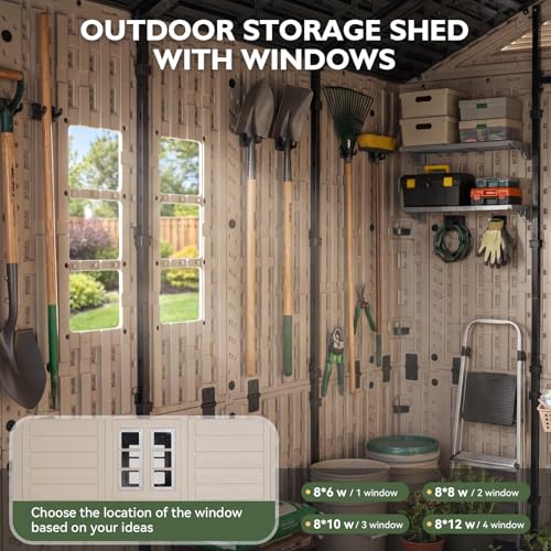 8x8 Ft Outdoor Storage Shed with Floor