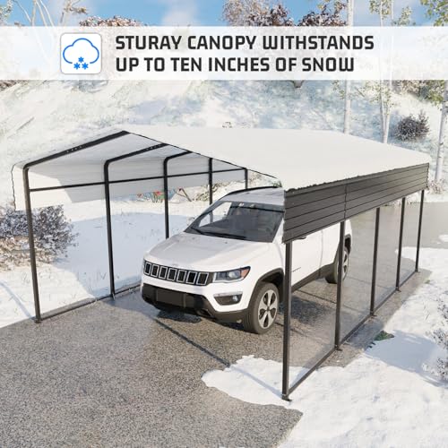 12x20FT Heavy Duty Metal Carport with Canopy
