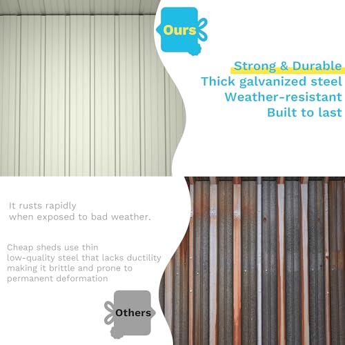 5 x 3 FT Metal Outdoor Storage Shed