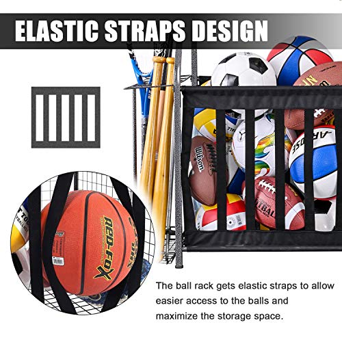 Sports Equipment Organizer for Garage with Golf Bag Storage
