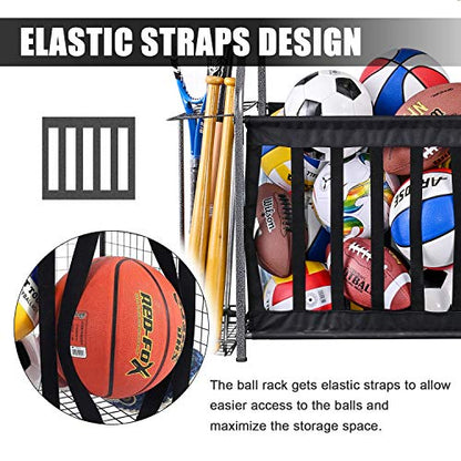 Sports Equipment Organizer for Garage with Golf Bag Storage