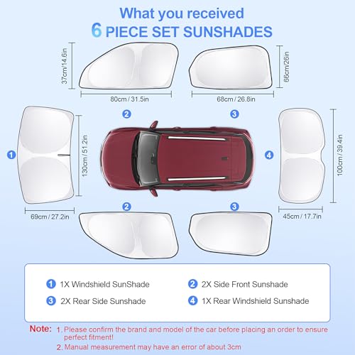 6pcs Car Window Shades for Chevrolet Trailblazer 2021 (6 Count)