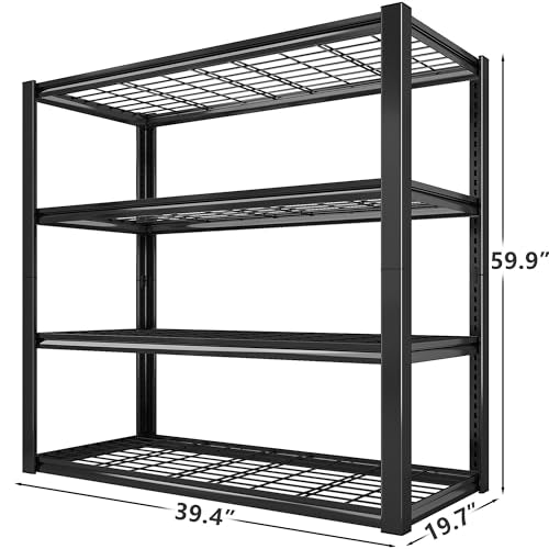 40" W Storage Shelves with Wire Mesh Panels for Garage Organization (2 Count)