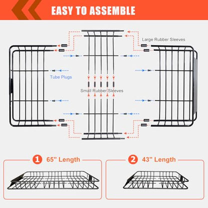 Roof Rack Carrier Carrier Basket 65"*39"*6"+Waterproof Bag 20 Cubic Feet