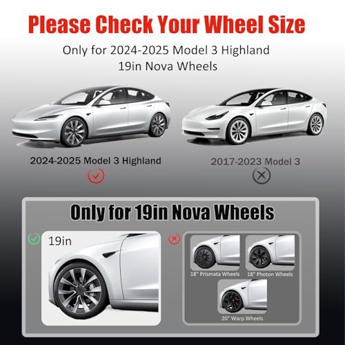 Rim Protector for Tesla 2024 2025 2026 Model 3 Highland 19 Inch Nova Wheels Cover All