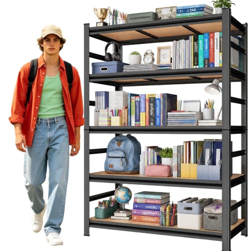 Heavy Duty Wood Bookshelf Adjustable Storage Shelving Unit for Home Office