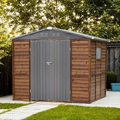 8x6 Ft Outdoor Storage Shed with Windows
