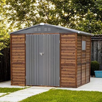 8x6 Ft Outdoor Storage Shed with Windows