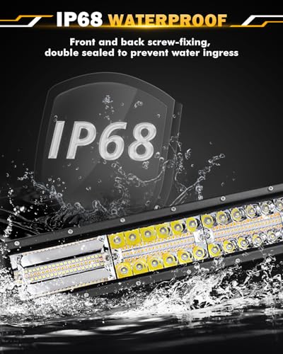 42 Inch LED Light Bar 240W Curved 6 Modes Amber White Strobe Lights