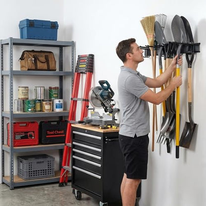 96 Inch Heavy Duty Wall Mount Garden Tool Organizer for Garage