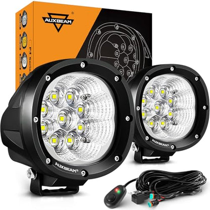 P4 Series Flood Beam LED Pods 4" 90W Round Offroad Lights 2
