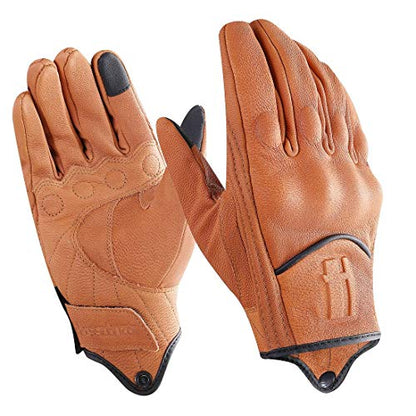 Mens Full Finger Touchscreen Motorcycle Gloves GM028 Tan M