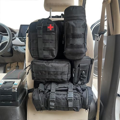 7 PACK Tactical Seat back organizer Truck organizer With 6 Detachable Pouches Universal For Car Truck Ford Jeep Military