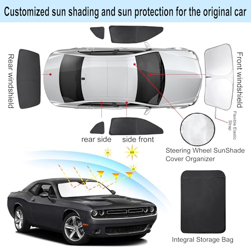 Window Shades for Dodge Challenger 2015 (6 Count)