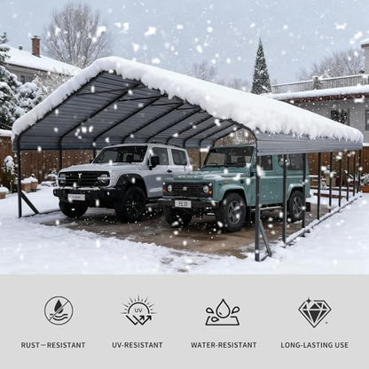 20x40 FT Heavy Duty Metal Carport with Galvanized Steel Roof & Frame