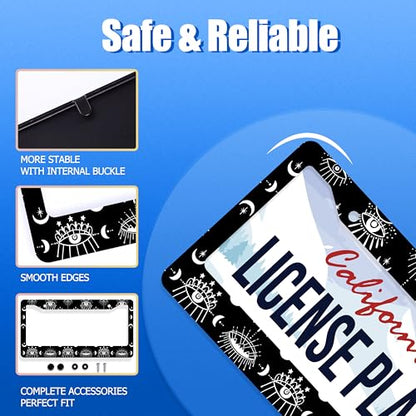 Evil Eyes License Plate Frame Stainless Steel Car Accessory 6.3x12.3inch