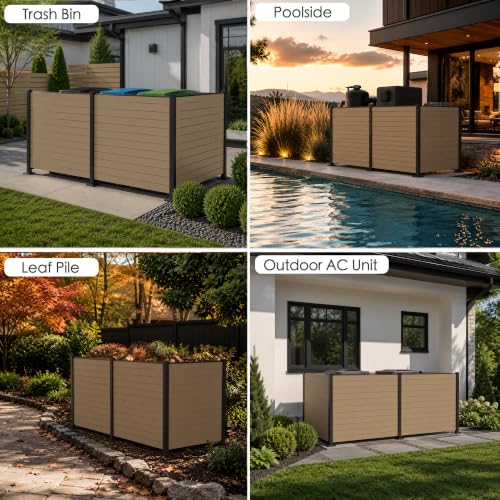 50" W x 48" H Outdoor Privacy Screen with Aluminum Posts