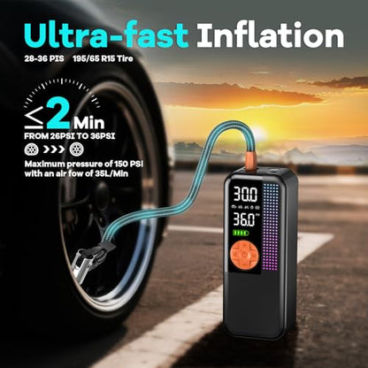 150PSI Portable Cordless Tire Inflator Air Compressor (24 Count)