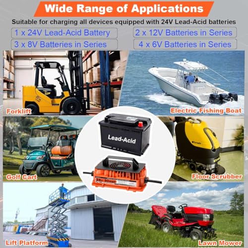 30A 24V Battery Charger 24 Volt Forklift Fast Charger with Anderson Plug Lead