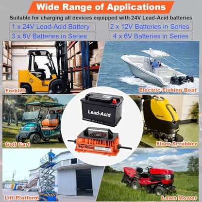 30A 24V Battery Charger 24 Volt Forklift Fast Charger with Anderson Plug Lead