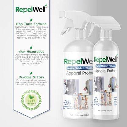 Non Toxic Fabric Protector Spray for Clothing & Apparel (12 Fl Oz)