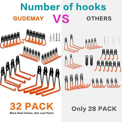 Steel Garage Storage Hooks (32 Count)