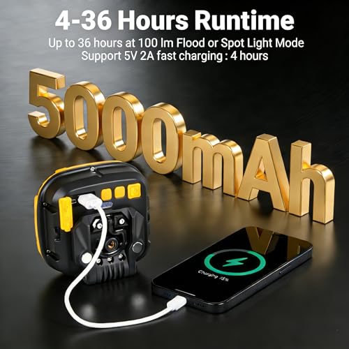 2 Pack Magnetic Work Light Rechargeable 5000Lumens (2 Count)