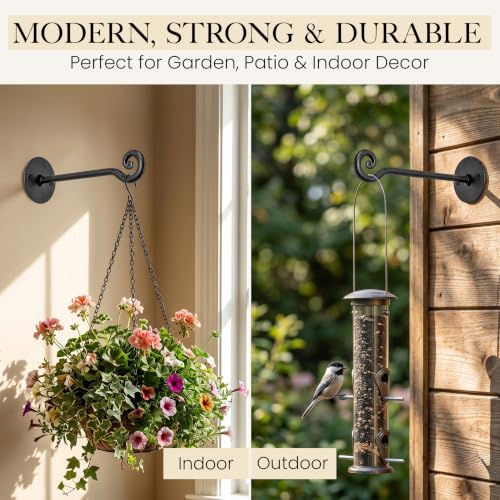Plant Hangers Outdoor or Indoor Heavy Duty Wall Bracket Hooks (2 Count)
