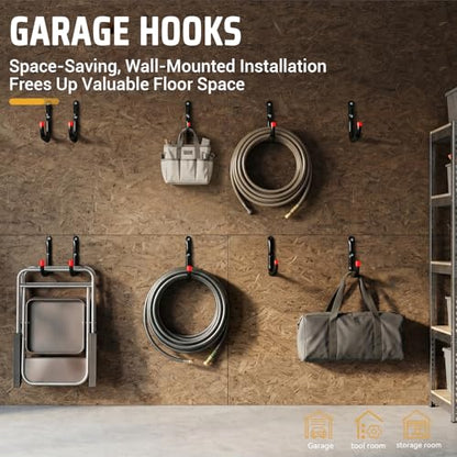 Heavy Duty Garage Storage Hooks (6 Count)