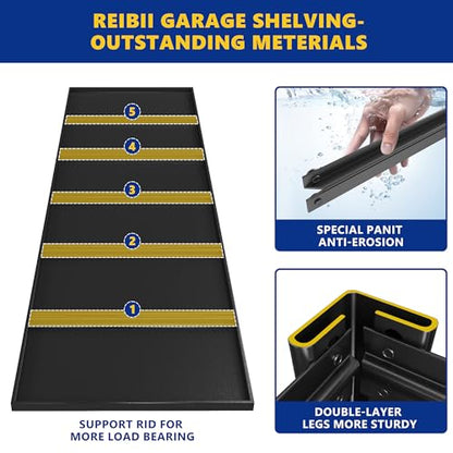 Garage Shelving 48.2" W Storage Shelves 3000LBS Metal Shelving Heavy Duty Adjustable Metal Shelf 5 Tier Pantry Shelves for Basement Warehouse Supermarket 72.2" H x 24.2" D x 48.2" W (4 Count)