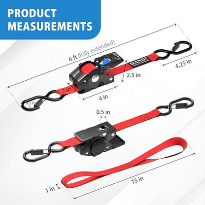 USA Based Retractable Ratchet Straps (2 Count)