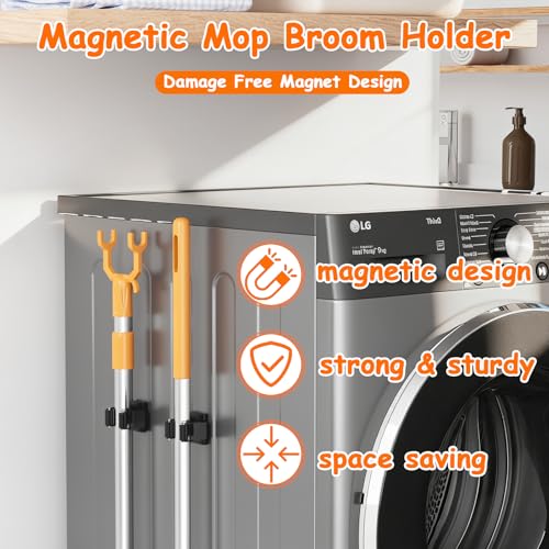 Strong Magnetic Mop Broom Holder (4 Count)