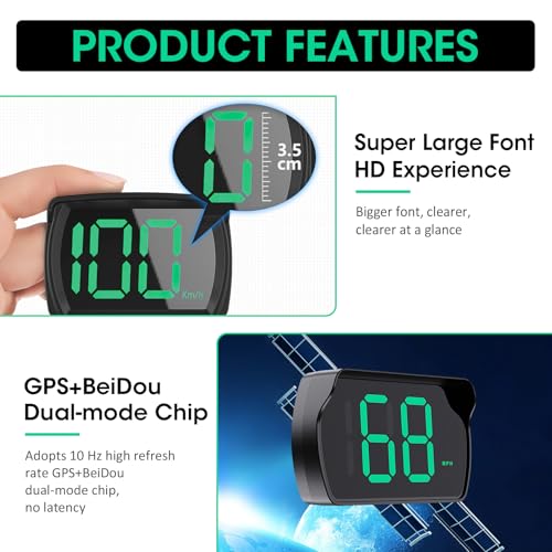 2 Pack GPS Digital Speedometer for Car MPH (2 Count)