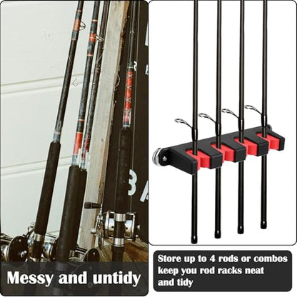 2 Pcs Magnetic Fishing Rod Holder for Car Fishing Pole Rack Vertical Rod Storage Holders for Truck Bed Boat Wall Garage Door (2 Count)