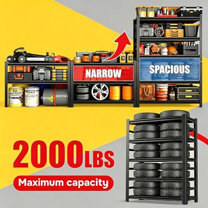 45''W Garage Shelving Heavy Duty Metal Storage Shelves Series (5 Count)