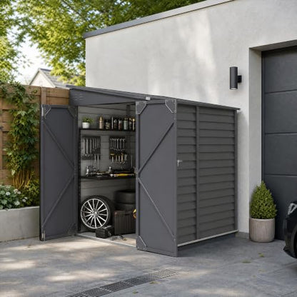 4.6' x 9' Steel Outdoor Storage Shed Waterproof Lean