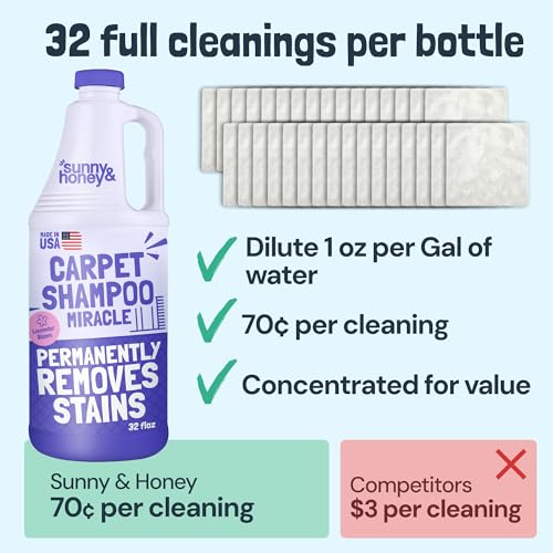 Carpet Cleaner Shampoo Solution for Machines (32 Fl Oz)