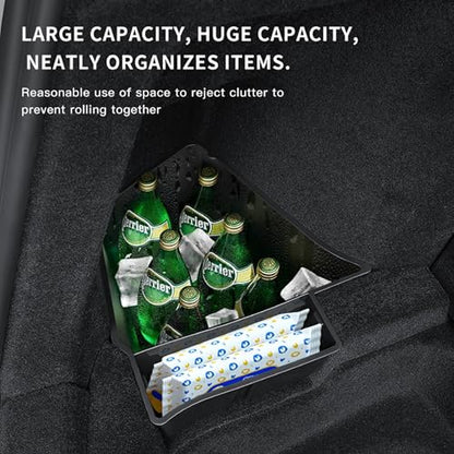2PCS for 2025 2026 Tesla Model Y Juniper Trunk Organizer Trunk Storage Bins with Lid TPE Waterproof Trunk Storage Box for Model Y Juniper Interior Accessories (2 Count)
