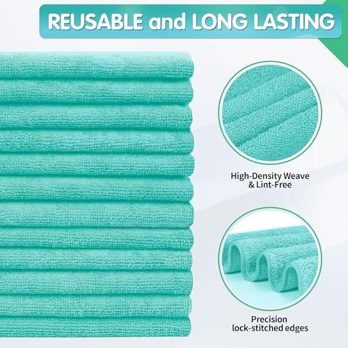 Turquoise Microfiber Cleaning Cloth (8 Count)