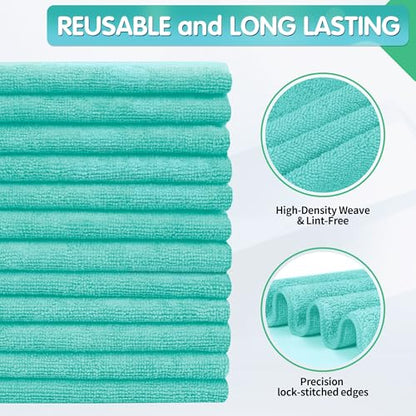 Turquoise Microfiber Cleaning Cloth (8 Count)