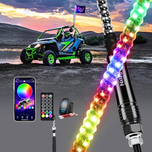 RGB LED Whip Light 1PC 4FT Lighted Antenna Whips
