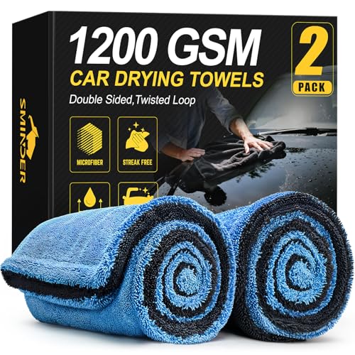 2 Pack 1200 GSM Car Drying Towels